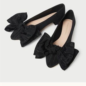 Loeffler Randall Noa Black Moore Bow Flat Shoe Size 10